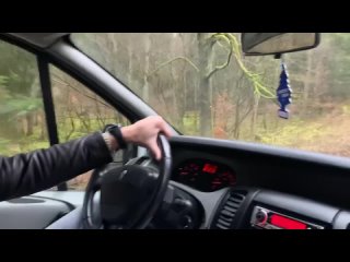 a truck driver fucked a amazing brunette in the woods