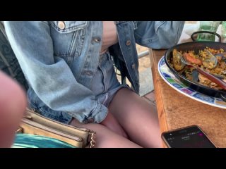 public masturbation with lovense (lush) part 5 in street cafe funny walk